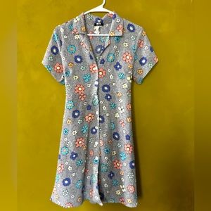 Adorable Vintage 90s Y2K Floral Grunge Dress
